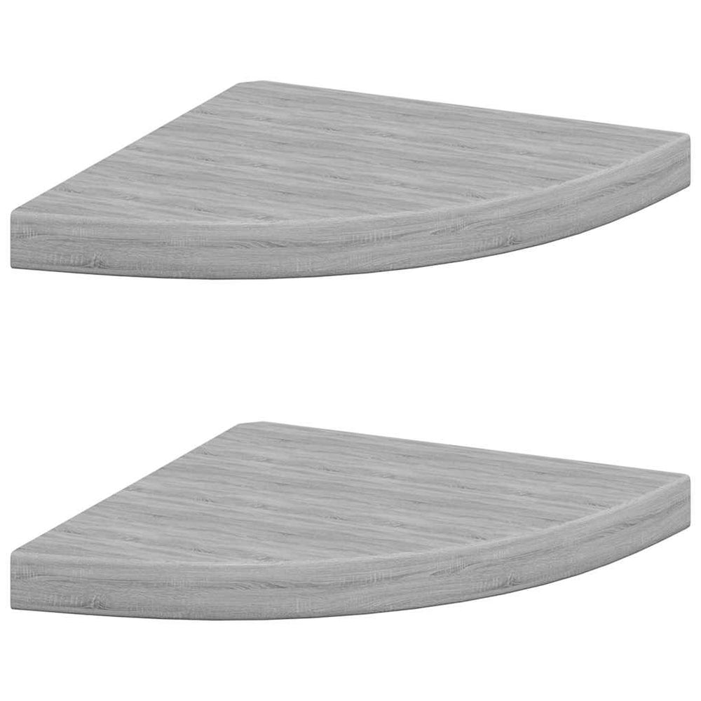 Betongraue Eck-Wandregale, 2er Set
