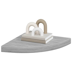 Betongraue Eck-Wandregale, 2er Set