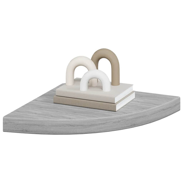 Betongraue Eck-Wandregale, 2er Set