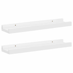 Wandregale, 2er Set, Hochglanz Weiß, 40cm