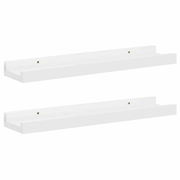 Wandregale, 2er Set, Hochglanz Weiß, 40cm