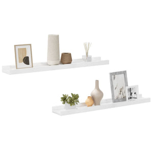 Wandregale, 60 cm, Hochglanz Weiß, 2er-Set