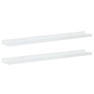 vidaXL Étagères murales 2 pcs Blanc brillant 80x9x3 cm