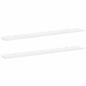 Wandregale, 2er Set, Hochglanz Weiß, 100cm