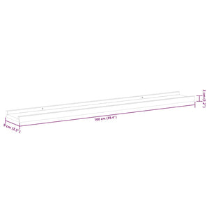 Wandregale, 2er Set, Hochglanz Weiß, 100cm