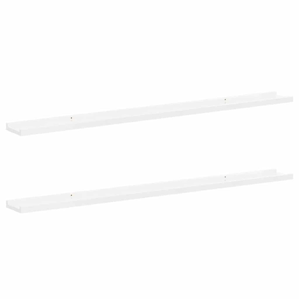 Wandregale, 115 cm, Hochglanz Weiß, 2er-Set