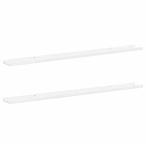 Wandregale, 115 cm, Hochglanz Weiß, 2er-Set