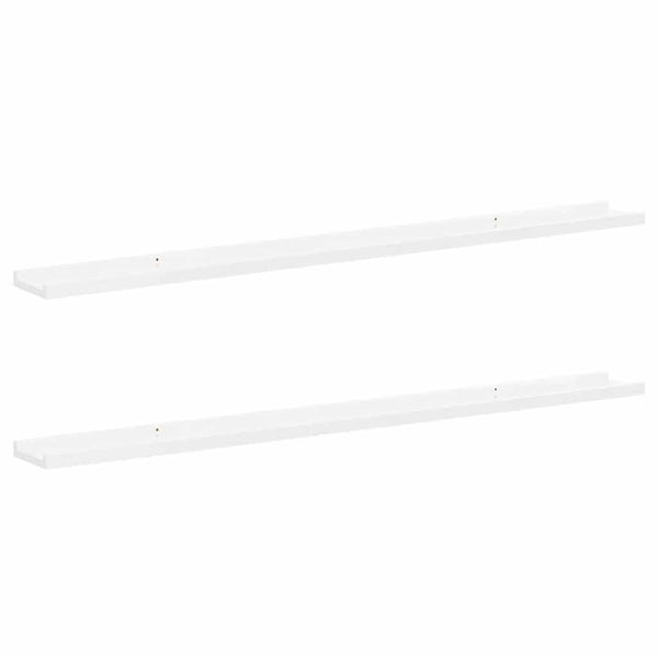 Wandregale, 115 cm, Hochglanz Weiß, 2er-Set