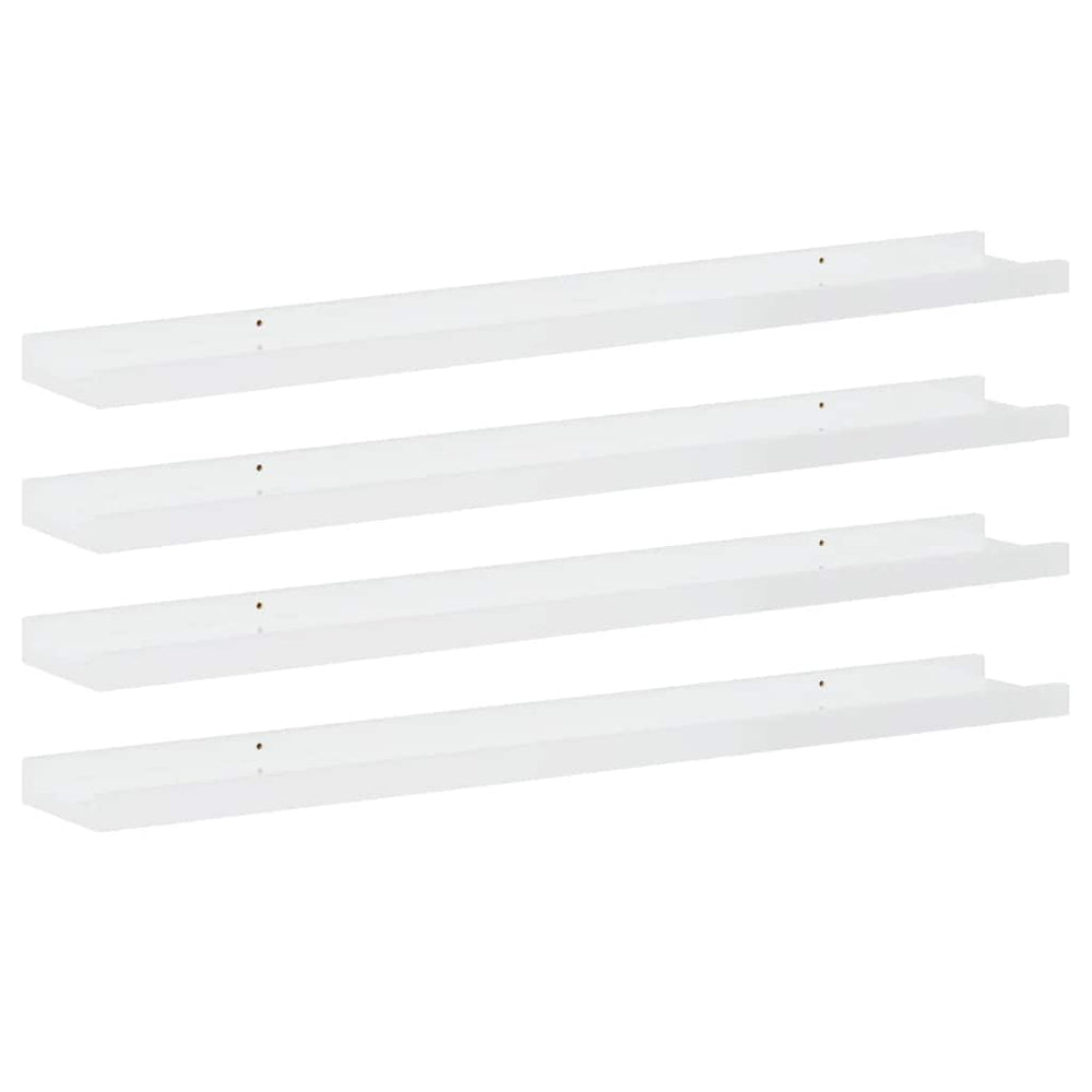 Weiße Hochglanz Wandregale, 4er Set