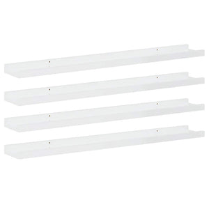 Weiße Hochglanz Wandregale, 4er Set