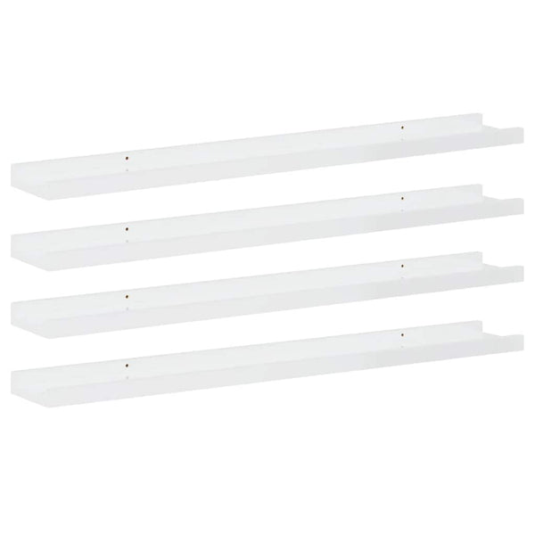 Weiße Hochglanz Wandregale, 4er Set