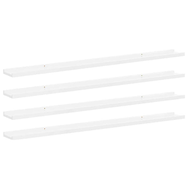 Weiße Hochglanz Wandregale, 4er Set