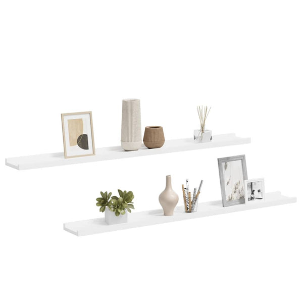 Weiße Wandregale, 2er Set, 100 cm