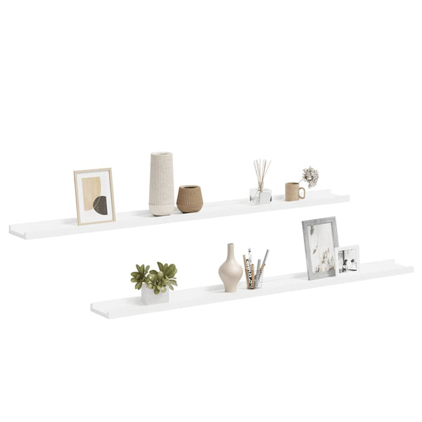 Weiße Wandregale, 2er Set, 115 cm