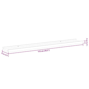 Weiße Wandregale, 2er Set, 115 cm