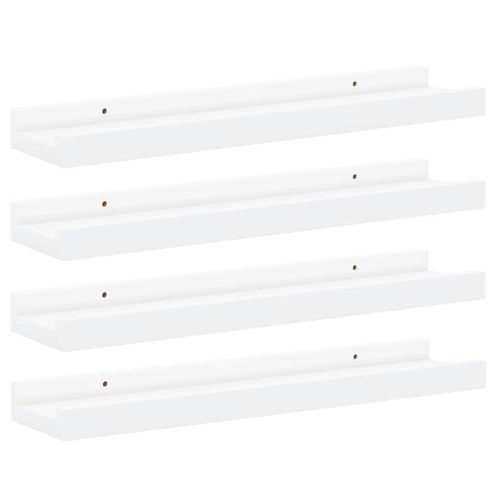 Weiße Wandregale, 4er Set, 40x9x3 cm
