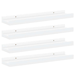 Weiße Wandregale, 4er Set, 40x9x3 cm