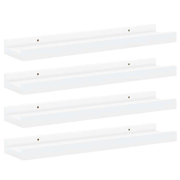 Weiße Wandregale, 4er Set, 40x9x3 cm