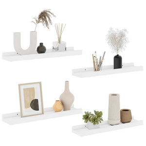 Weiße Wandregale, 4er Set, 40x9x3 cm