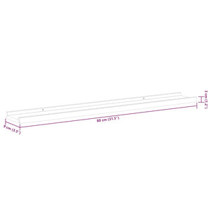 Wandregale, 4er Set, Weiß, 80 cm