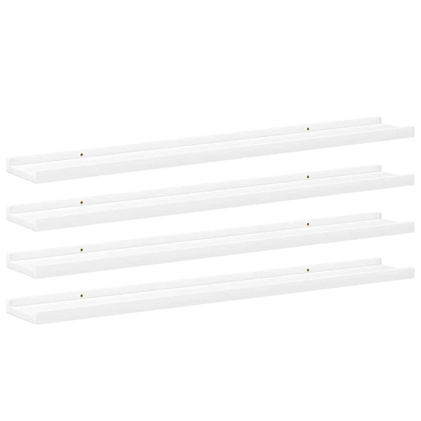 Weiße Wandregale, 4er Set, 100 cm