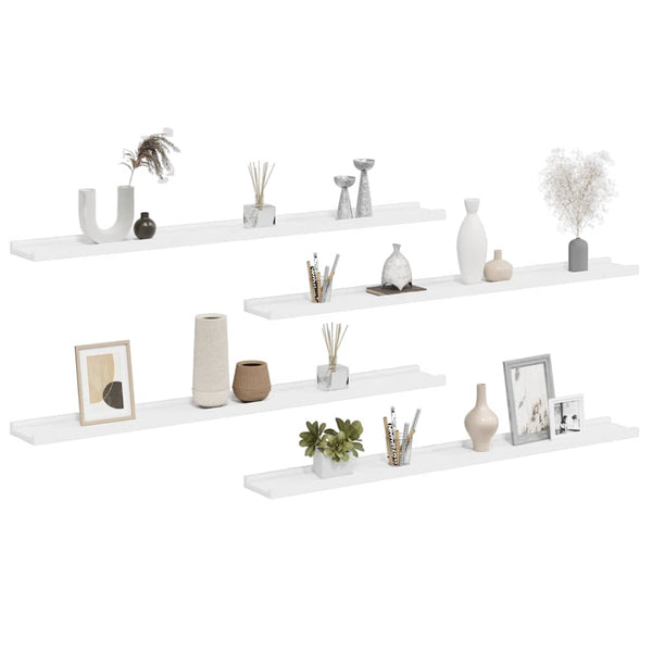 Weiße Wandregale, 4er Set, 100 cm
