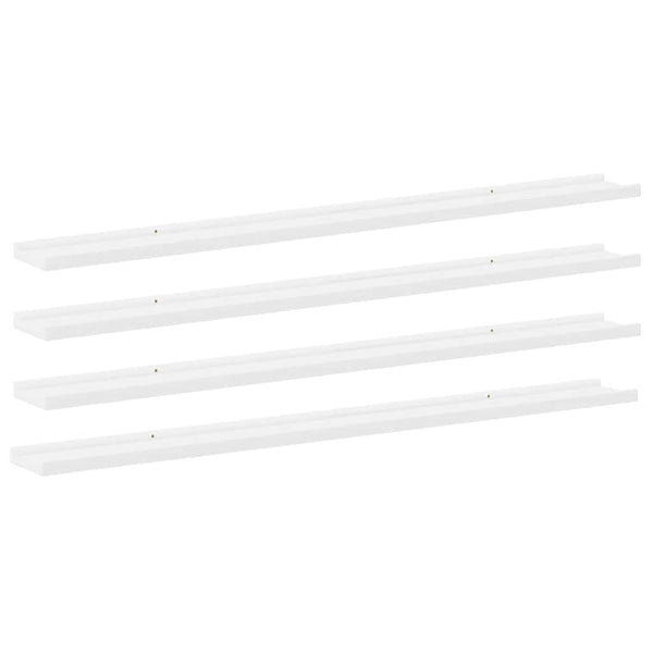 Wandregale, 4er Set, Weiß, 115 cm