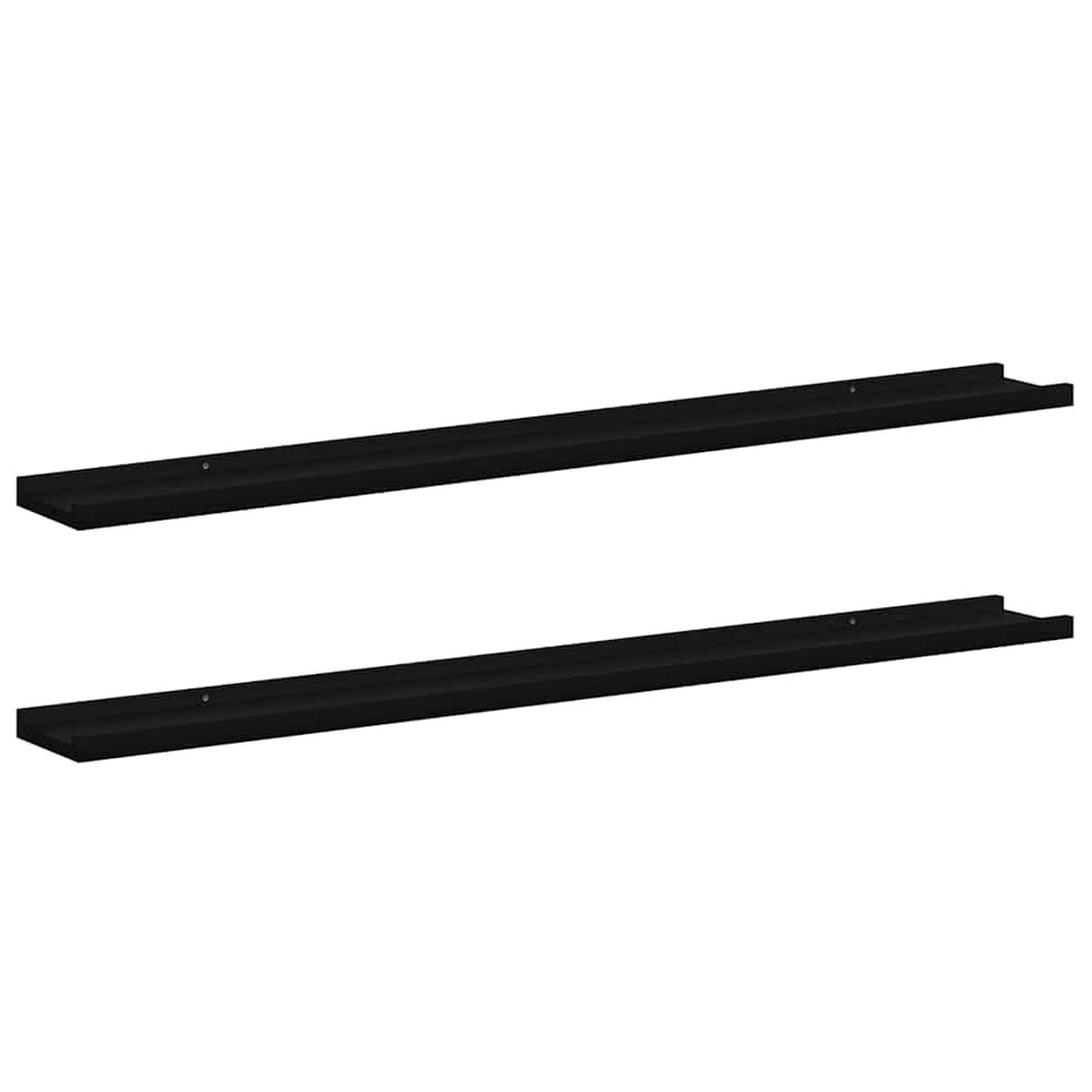 Schwarze Wandregale, 100 cm, 2er-Set