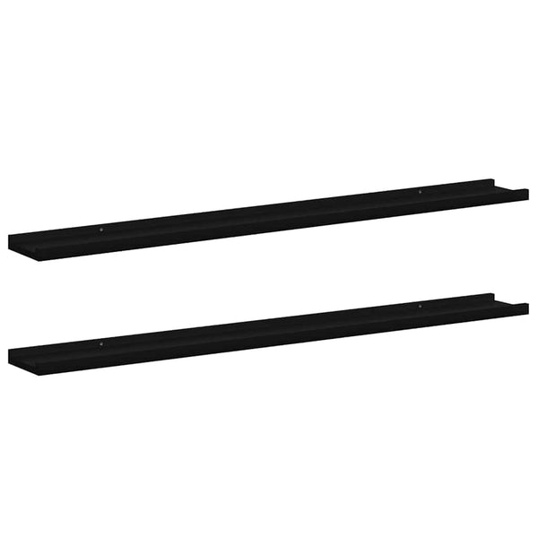 Schwarze Wandregale, 100 cm, 2er-Set