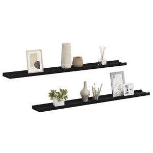 Schwarze Wandregale, 100 cm, 2er-Set