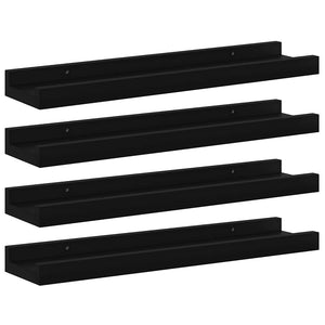 Schwarze Wandregale, 4er-Set, 40 cm