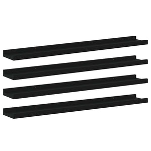 Schwarze Wandregale, 4er Set, 80 cm