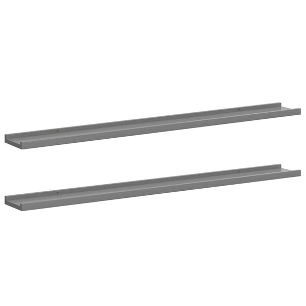 Graue Wandregale, 2er Set, 100 cm