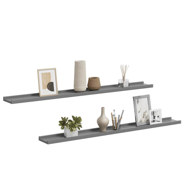 Graue Wandregale, 2er Set, 100 cm