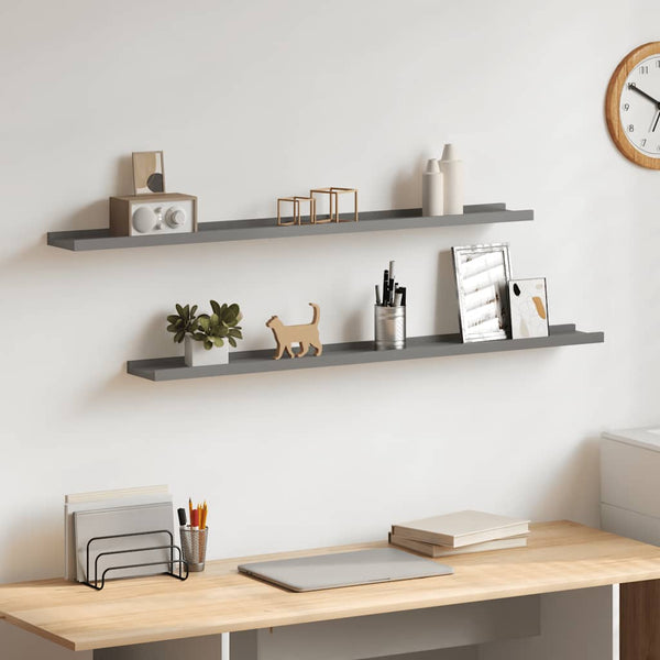 Graue Wandregale, 2er Set, 100 cm