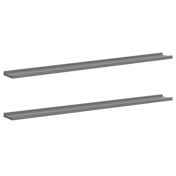 Wandregale Grau, 2er Set, 115 cm