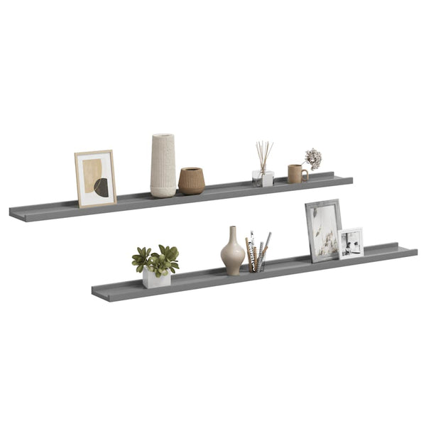 Wandregale Grau, 2er Set, 115 cm