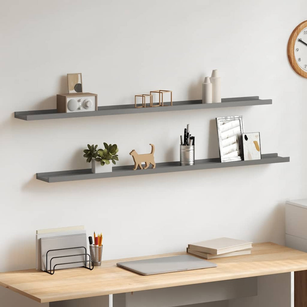 Wandregale Grau, 2er Set, 115 cm