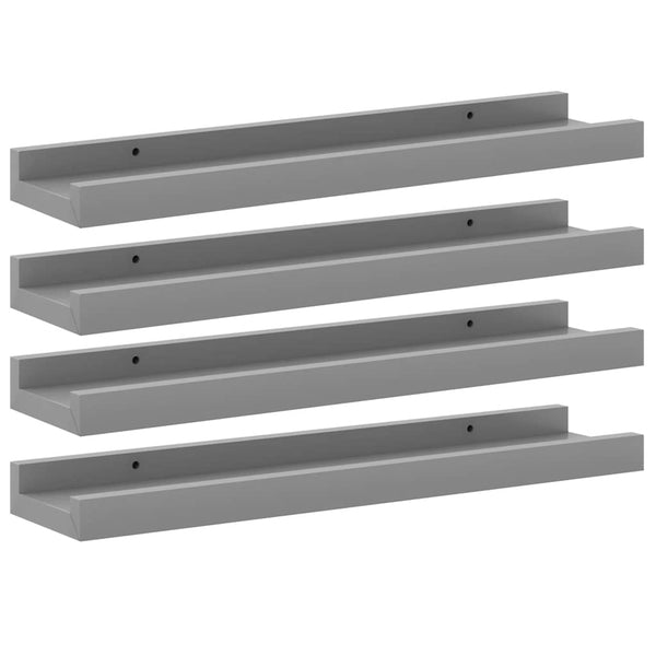 Graue Wandregale, 4er-Set, 40x9x3 cm
