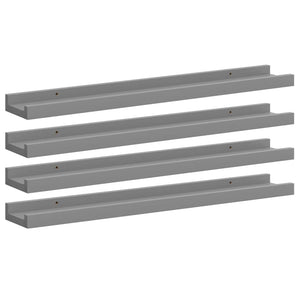 Wandregale Grau 60x9 cm, 4er-Set