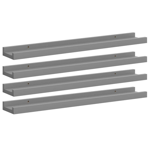 Wandregale Grau 60x9 cm, 4er-Set