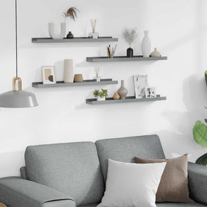 Wandregale Grau 60x9 cm, 4er-Set