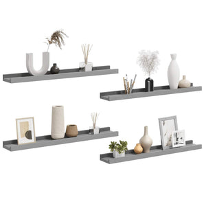 Wandregale Grau 60x9 cm, 4er-Set
