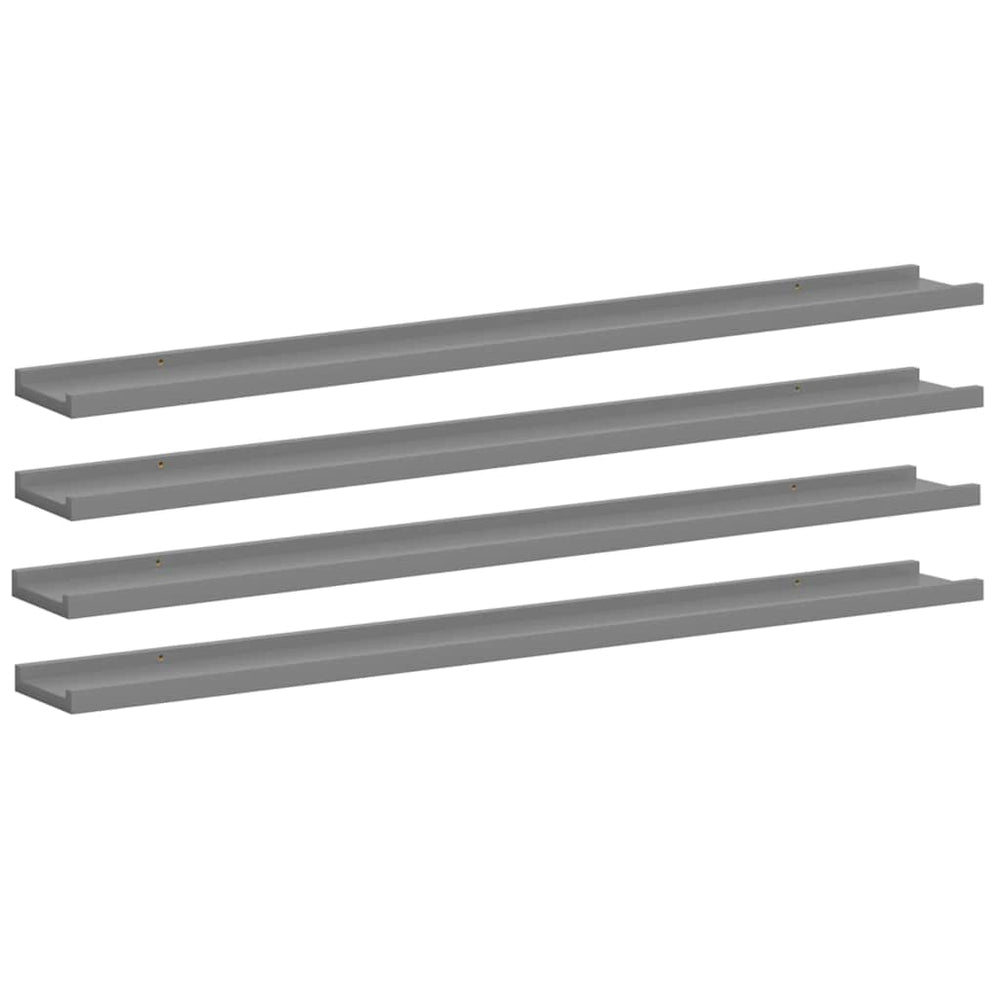Wandregale Grau, 4er Set, 100cm