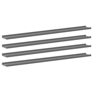 Graue Wandregale, 4er-Set, 115 cm