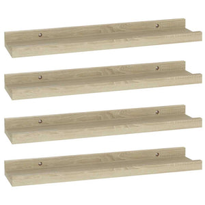 Wandregale Sonoma-Eiche, 4er-Set, 40 cm
