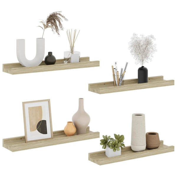 Wandregale Sonoma-Eiche, 4er-Set, 40 cm