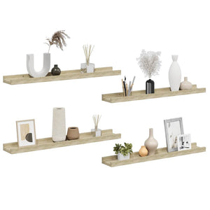 Wandregale Sonoma-Eiche, 4er Set
