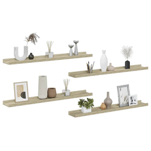 Wandregale 4er Set Sonoma Eiche 80 cm