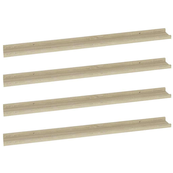Wandregale Sonoma-Eiche, 4er Set, 100 cm